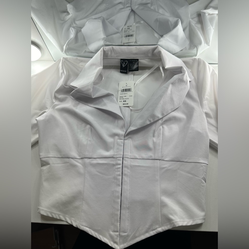 White long sleeve formal corset top